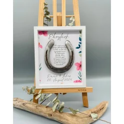 Sale Personalisiertes Hochzeitsgeschenk mit echtem Hufeisen – Einzigartiges Wandbild zur Hochzeit Hochzeitsgeschenke