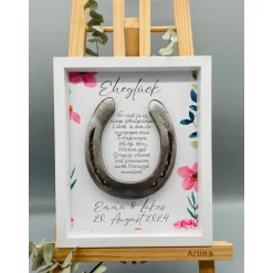 Sale Personalisiertes Hochzeitsgeschenk mit echtem Hufeisen – Einzigartiges Wandbild zur Hochzeit Hochzeitsgeschenke