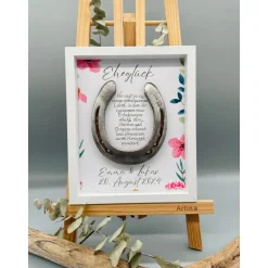 Sale Personalisiertes Hochzeitsgeschenk mit echtem Hufeisen – Einzigartiges Wandbild zur Hochzeit Hochzeitsgeschenke