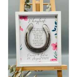 Sale Personalisiertes Hochzeitsgeschenk mit echtem Hufeisen – Einzigartiges Wandbild zur Hochzeit Hochzeitsgeschenke