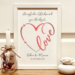 Sale Personalisiertes Hochzeitsgeschenk – Geldgeschenk im Rahmen mit Namen & Datum – Kreatives Geschenk für Brautpaare Geldgeschenke