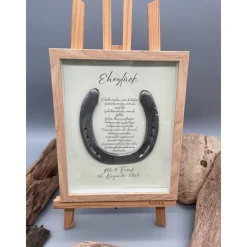 Outlet Personalisiertes Hochzeitsgeschenk mit echtem Hufeisen – Unikates Wandbild als Glücksbringer zur Hochzeit Hochzeitsgeschenke