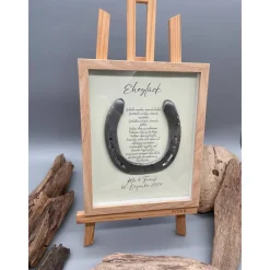 Outlet Personalisiertes Hochzeitsgeschenk mit echtem Hufeisen – Unikates Wandbild als Glücksbringer zur Hochzeit Hochzeitsgeschenke
