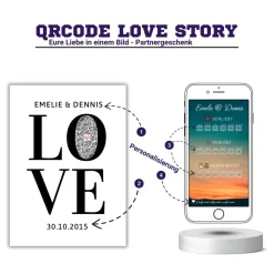 Hot Personalisiertes Hochzeitsgeschenk | Pärchen Love Story | QrCode Geschenkkarte Hochzeitsgeschenke