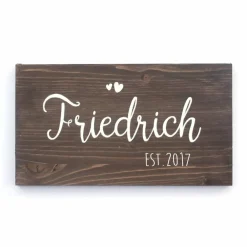 Personalisiertes Hochzeitsgeschenk – Türschild aus Holz mit Name & Jahreszahl, Geschenk zur Hochzeit, Präsent für das Brautpaar Hochzeitsgeschenke