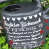 personalisiertes Hochzeitsgeschenk,10 Liter Gießkanne mit Spruch aus Vinylschrift verziert und mit Schleifendeko Hochzeitsgeschenke