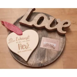 Discount Personalisiertes Holzherz, Herz, Zuhause, Spruch, Geschenk, zum aufhängen, Herzlich Willkommen, Home, Einzug, Valentinstagsgeschenke