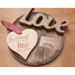 Best Personalisiertes Holzherz, Herz, Zuhause, Spruch, Geschenk, zum aufhängen, Herzlich Willkommen, Home, Einzug, Valentinstagsgeschenke