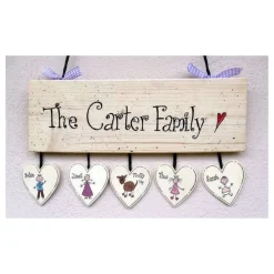 Best Personalisiertes Holzschild Familie – Handgemachtes Türschild mit Name, Hochzeitsgeschenk, wetterfest Gastgeschenke