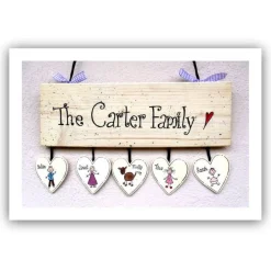 Best Personalisiertes Holzschild Familie – Handgemachtes Türschild mit Name, Hochzeitsgeschenk, wetterfest Gastgeschenke