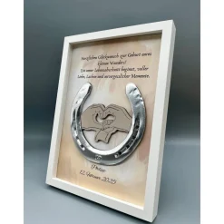 Outlet Personalisiertes Hufeisen Geburtsgeschenk – Einzigartige Wanddeko zur Geburt mit echtem Hufeisen Geschenke