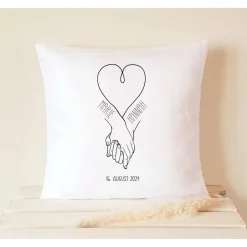 Online Personalisiertes Kissen zur Hochzeit Brautpaar Hochzeitsgeschenk Lineart Hochzeitsgeschenke