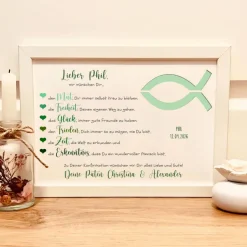 Personalisiertes Konfirmation Geschenk für Mädchen & Jungen – Kreatives Geldgeschenk im Bilderrahmen Geldgeschenke
