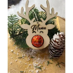 New Personalisiertes Rentier für Schoko Weihnachtskugeln, Baumschmuck, Weihnachten Geschenkeanhänger