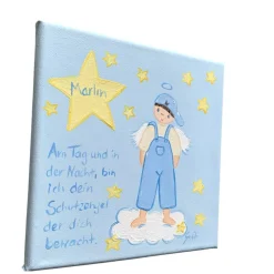 Outlet Personalisiertes Schutzengelbild Junge – Handgemaltes Taufgeschenk zur Geburt & Taufe Geschenke