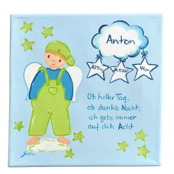 Best Personalisiertes Schutzengelbild Junge – Handgemaltes Taufgeschenk zur Geburt & Taufe Geschenke