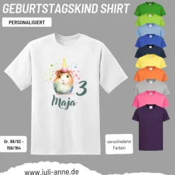 Clearance Personalisiertes Shirt GEBURTSTAG Zahl & Name personalisiert Meerschweinchen 1 Kinder Dekoration