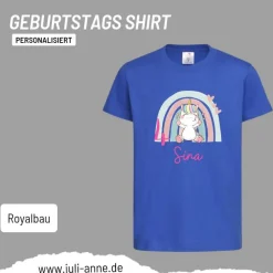Best Personalisiertes Shirt GEBURTSTAG Zahl & Name personalisiert Regenbogen Dino Einhorn Kinder Dekoration