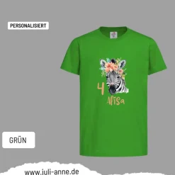 Clearance Personalisiertes Shirt GEBURTSTAG Zahl & Name personalisiert Zebra Kinder Dekoration