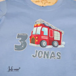 Best Personalisiertes Shirt Geburtstag Feuerwehr Blau mit Name & Zahl Kinder Dekoration