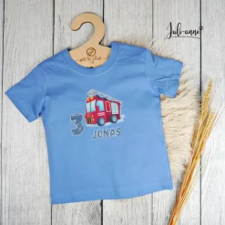 Best Personalisiertes Shirt Geburtstag Feuerwehr Blau mit Name & Zahl Kinder Dekoration