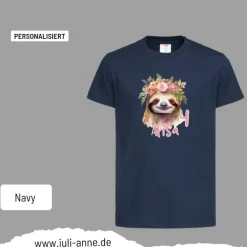 Best Personalisiertes Shirt GEBURTSTAG Zahl & Name personalisiert Faultier Kinder Dekoration