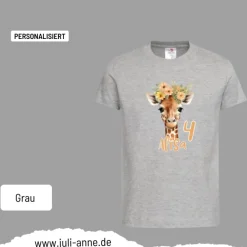 Clearance Personalisiertes Shirt GEBURTSTAG Zahl & Name personalisiert Giraffe Kinder Dekoration