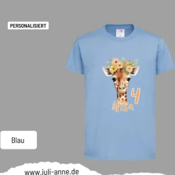 Clearance Personalisiertes Shirt GEBURTSTAG Zahl & Name personalisiert Giraffe Kinder Dekoration