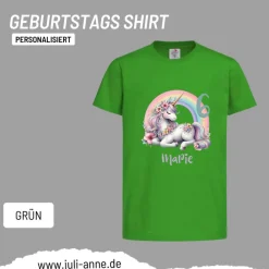 Best Personalisiertes Shirt GEBURTSTAG Zahl & Name personalisiert Rainbow Unicorn Kinder Dekoration