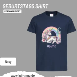Best Personalisiertes Shirt GEBURTSTAG Zahl & Name personalisiert Rainbow Unicorn Kinder Dekoration