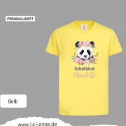 Best Personalisiertes Shirt SCHULKIND Name personalisiert Panda Blumen Kinder Einschulung