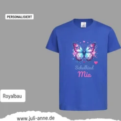 Best Personalisiertes Shirt SCHULKIND Name personalisiert Bagger Lovely Butterfly 1 Kinder Einschulung