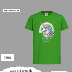 Best Personalisiertes Shirt SCHULKIND Name personalisiert Regenbogen Einhorn Kinder Einschulung