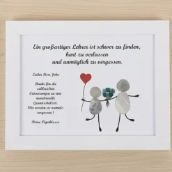Hot Personalisiertes Steinbild Abschiedsgeschenk mit Trockenblumen – Geschenkidee für Lehrer & Kolleginnen, STB-47 Kinder Danksagungskarten