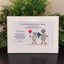 Hot Personalisiertes Steinbild Abschiedsgeschenk mit Trockenblumen – Geschenkidee für Lehrer & Kolleginnen, STB-47 Kinder Danksagungskarten
