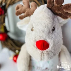 Sale Personalisiertes Stofftier mit Tasche | Rentier Kuscheltier mit Namen | Weihnachtsgeschenk für Kinder | Geschenk zu Weih Weihnachtsgeschenke