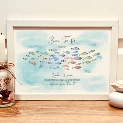 Geldgeschenke|Fancy CraftHacks Personalisiertes Taufgeschenk für Jungen und Mädchen | Geldgeschenk im Bilderrahmen zur Taufe für´s Patenkind