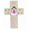 Personalisiertes Taufkreuz Schutzengelkreuz Mädchen – Handbemaltes Holzkreuz als Geschenk zur Taufe oder Geburt Geschenke
