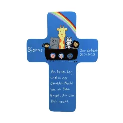 Best Personalisiertes Taufkreuz Arche aus Holz – Handgemaltes Kinderkreuz zur Taufe & Geburt Geschenke