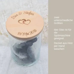 Personalisiertes Vorratsglas | Geschenk mit Trockenblumen | Geschenk zur Hochzeit mit zwei Namen | Geldgeschenk Geldgeschenke