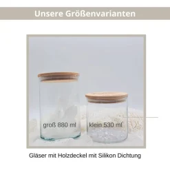 personalisiertes Vorratsglas mit Holzdeckel | Dankeschön Geschenk | Kleinigkeit für dich | Abschiedsgeschenk Hochzeitsdeko
