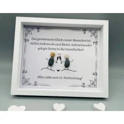 Gastgeschenke|Franzis Creative World Personalisiertes Wandbild zur Silberhochzeit – Einzigartiges Geschenk mit Steinen, handgemacht, Unikat
