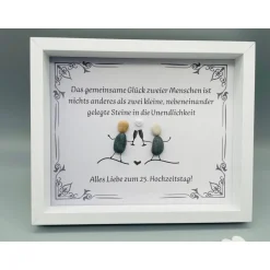 Gastgeschenke|Franzis Creative World Personalisiertes Wandbild zur Silberhochzeit – Einzigartiges Geschenk mit Steinen, handgemacht, Unikat
