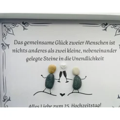 Gastgeschenke|Franzis Creative World Personalisiertes Wandbild zur Silberhochzeit – Einzigartiges Geschenk mit Steinen, handgemacht, Unikat