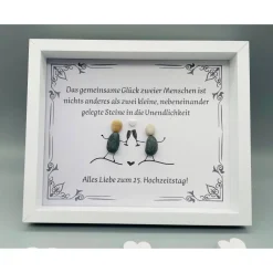 Gastgeschenke|Franzis Creative World Personalisiertes Wandbild zur Silberhochzeit – Einzigartiges Geschenk mit Steinen, handgemacht, Unikat