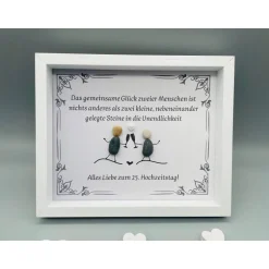 Gastgeschenke|Franzis Creative World Personalisiertes Wandbild zur Silberhochzeit – Einzigartiges Geschenk mit Steinen, handgemacht, Unikat