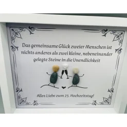 Gastgeschenke|Franzis Creative World Personalisiertes Wandbild zur Silberhochzeit – Einzigartiges Geschenk mit Steinen, handgemacht, Unikat