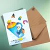 Clearance Pinguin Einschulung Postkarte – Fröhliche Grußkarte mit Schultüte & ABC für Schulanfänger Kinder Einschulung