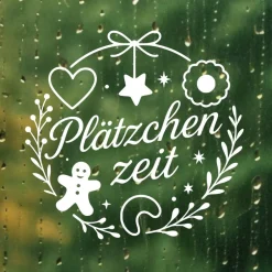 Hot Plätzchenzeit Aufkleber Fensterbild für die Weihnachtsbäckerei Sticker & Aufkleber