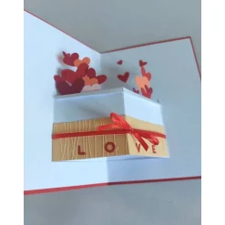 Valentinstagskarten|IdeenOase Pop-Up Valentinskarte mit Herzen – Aufstellkarte zum Valentinstag | Handgemachte Liebeskarte